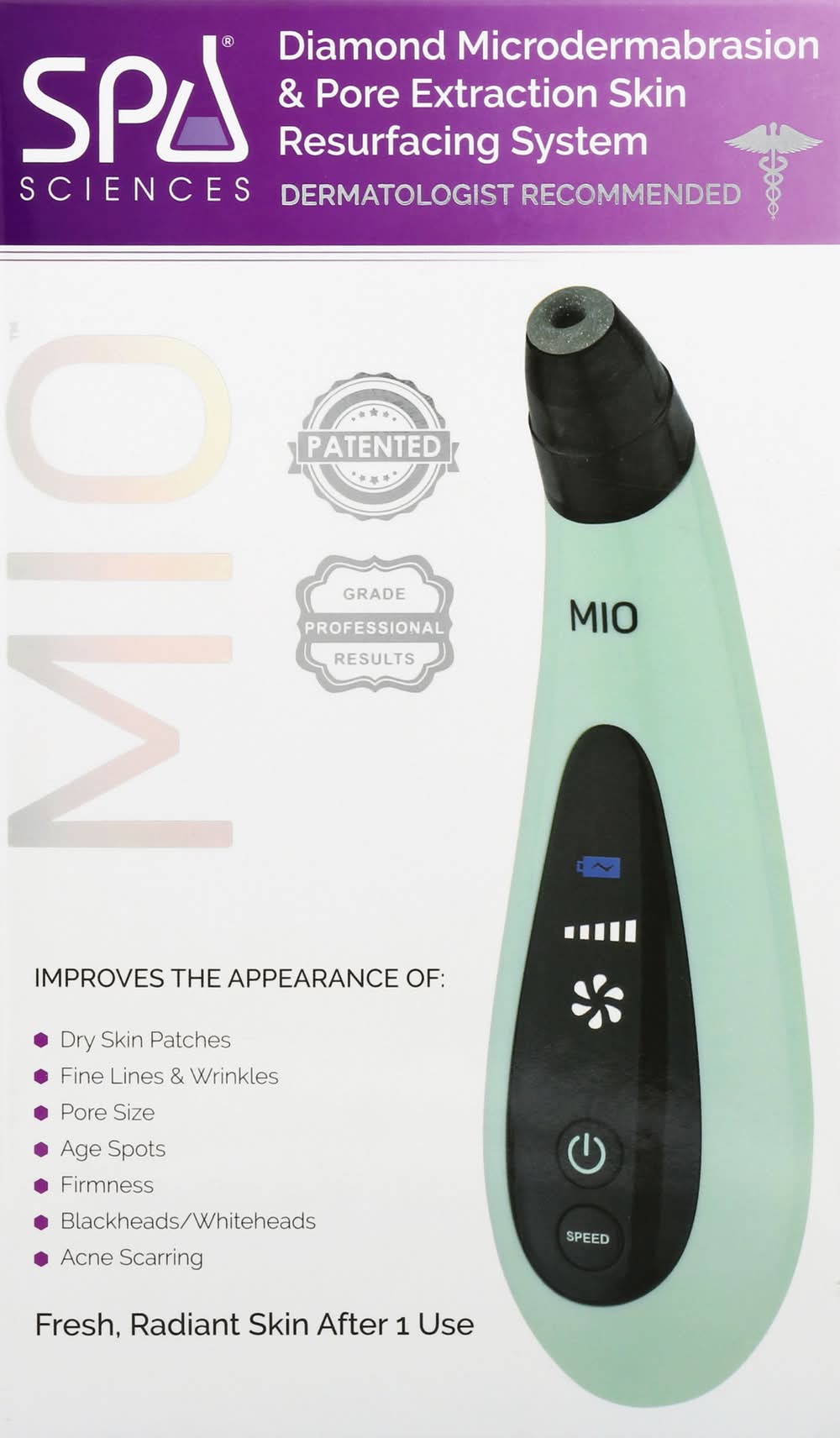 Spa Sciences Mio Microdermabrasion & Pore Extraction Skin Resurfacing System in Mint