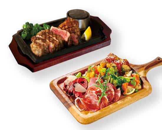 特製ビーフステーキ（200g）・前菜盛り合わせセット Special beef steak (200g), assorted appetizer set