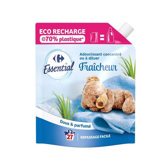 Carrefour Essential - Adoucissant fraîcheur concentré ou à diluer 27 Lavages