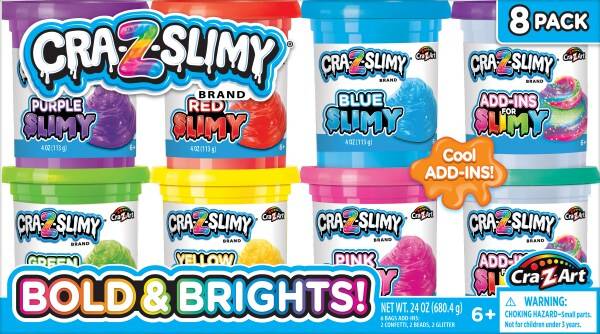 Cra-Z-Slimy Bold & Brights Slime Set (8 ct)