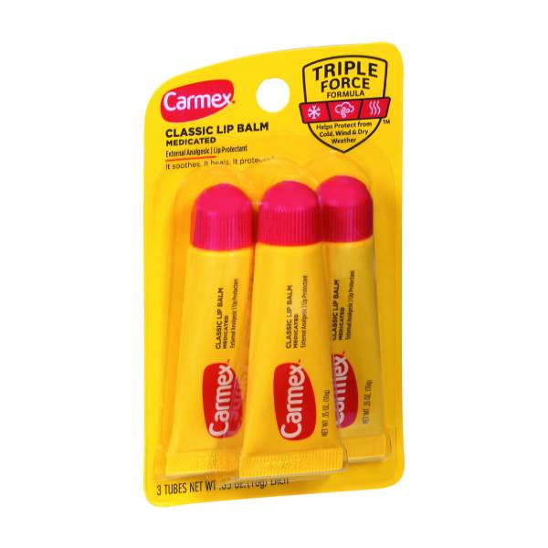 Carmex Medicated Classic Lip Balm Squeeze Tube 3Ct