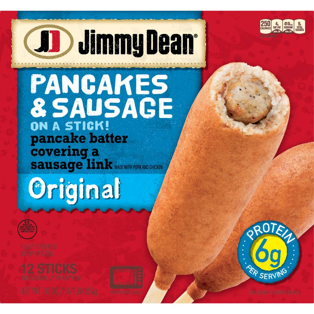 Jimmy Dean Frozen Original Pancakes & Sausage on a Stick (30 oz, 12 ct)