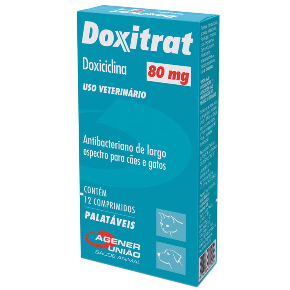 Demarc doxitrat antibacteriano para cães e gatos 80mg (12 comprimidos)
