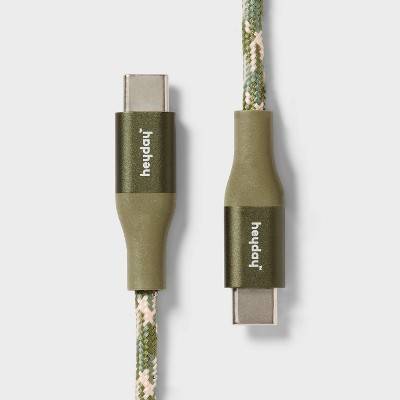 Heyday Usb-C To Usb-C Braided Cable, 4 Ft, Olive