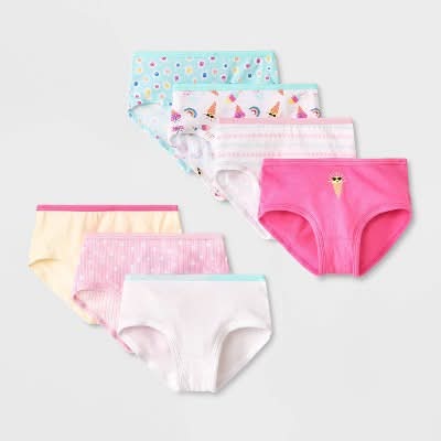 Cat & Jack Toddler Girls Cotton Briefs, 4T, Assorted (7 pack)