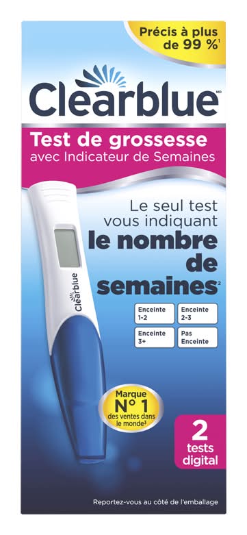 Clearblue test de grossesse numérique - digital pregnancy test (2 unités)