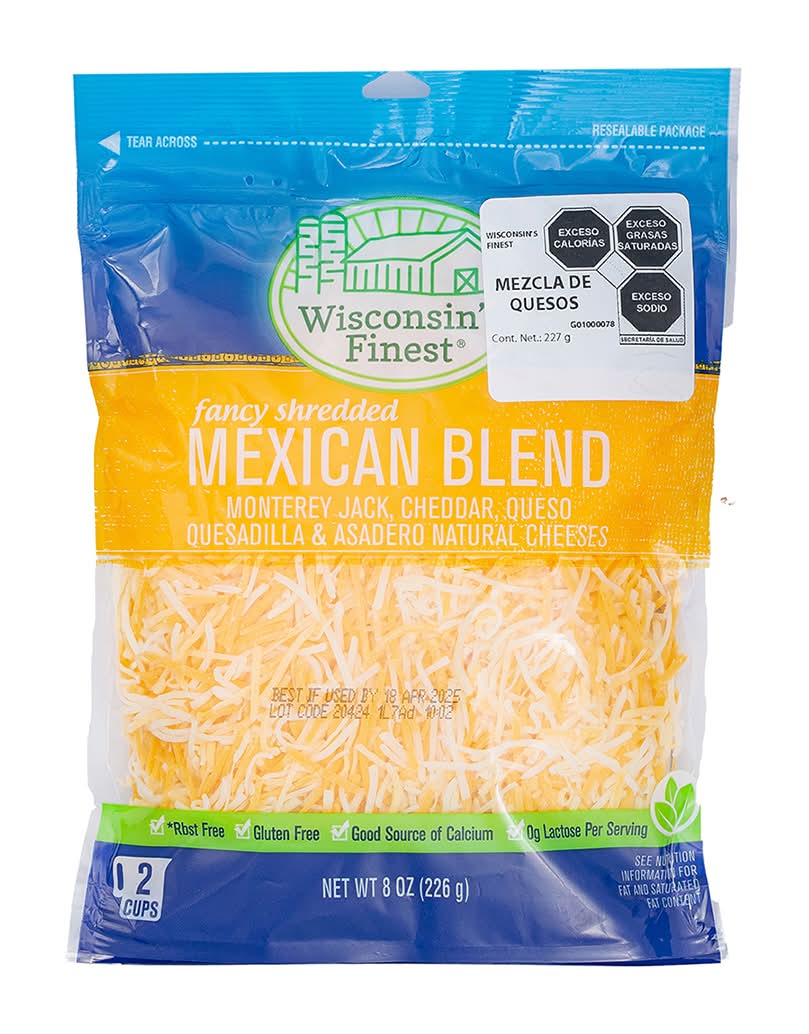 Wisconsin’s Finest · Mezcla de quesos rallados (226 g)