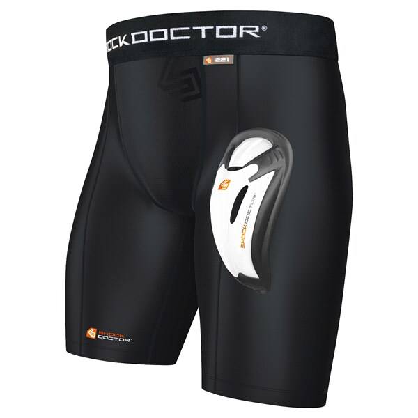 Mens Compression Short w/Cup White