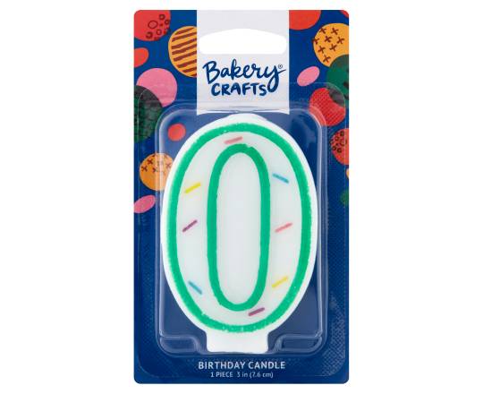 Bakery Crafts 0 Number Birthday Candle, Assorted