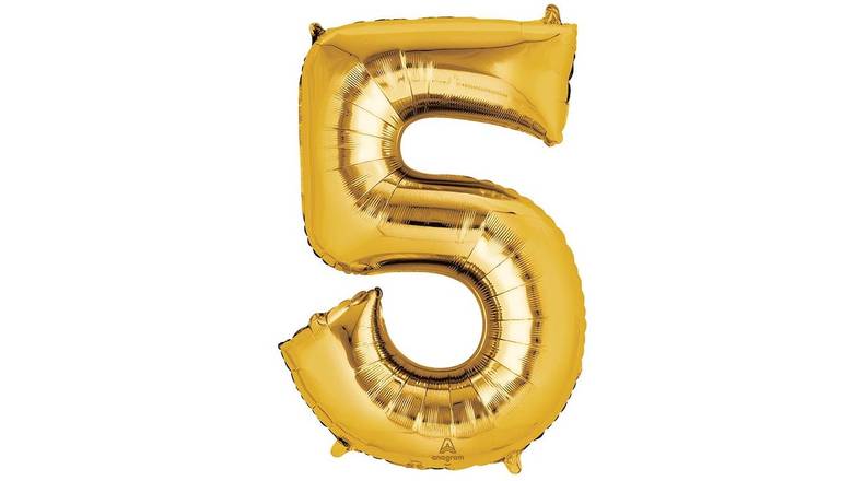 33'' Gold Number (5) - Balloon