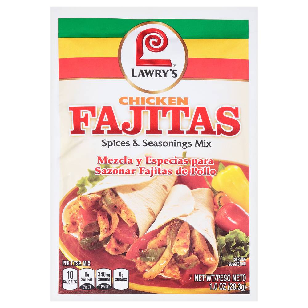 Lawry's Chicken Fajitas Spices & Seasoning Mix (1 oz)