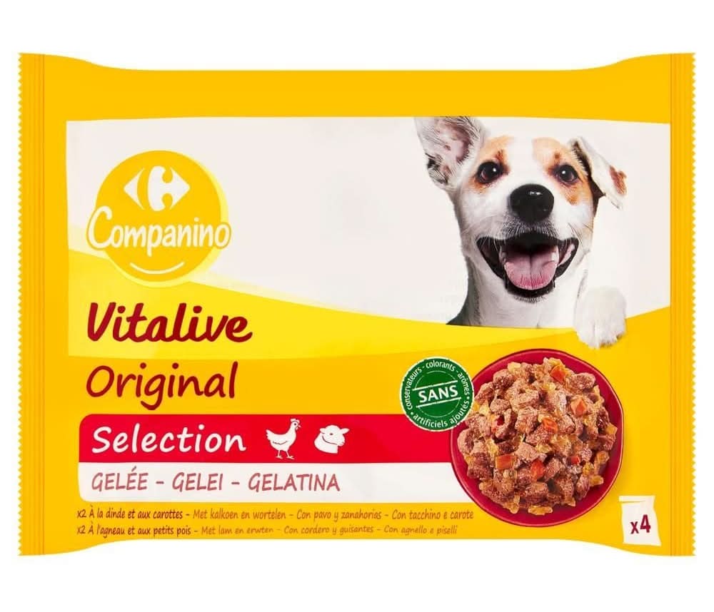 Carrefour Companino Vitalive Karma dla dorosłych psów 400 g (4 x 100 g)