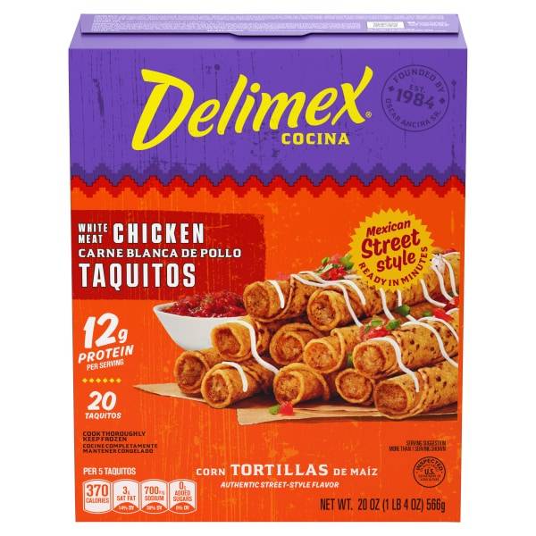 Delimex Chicken Corn Taquitos, 20 ct Box