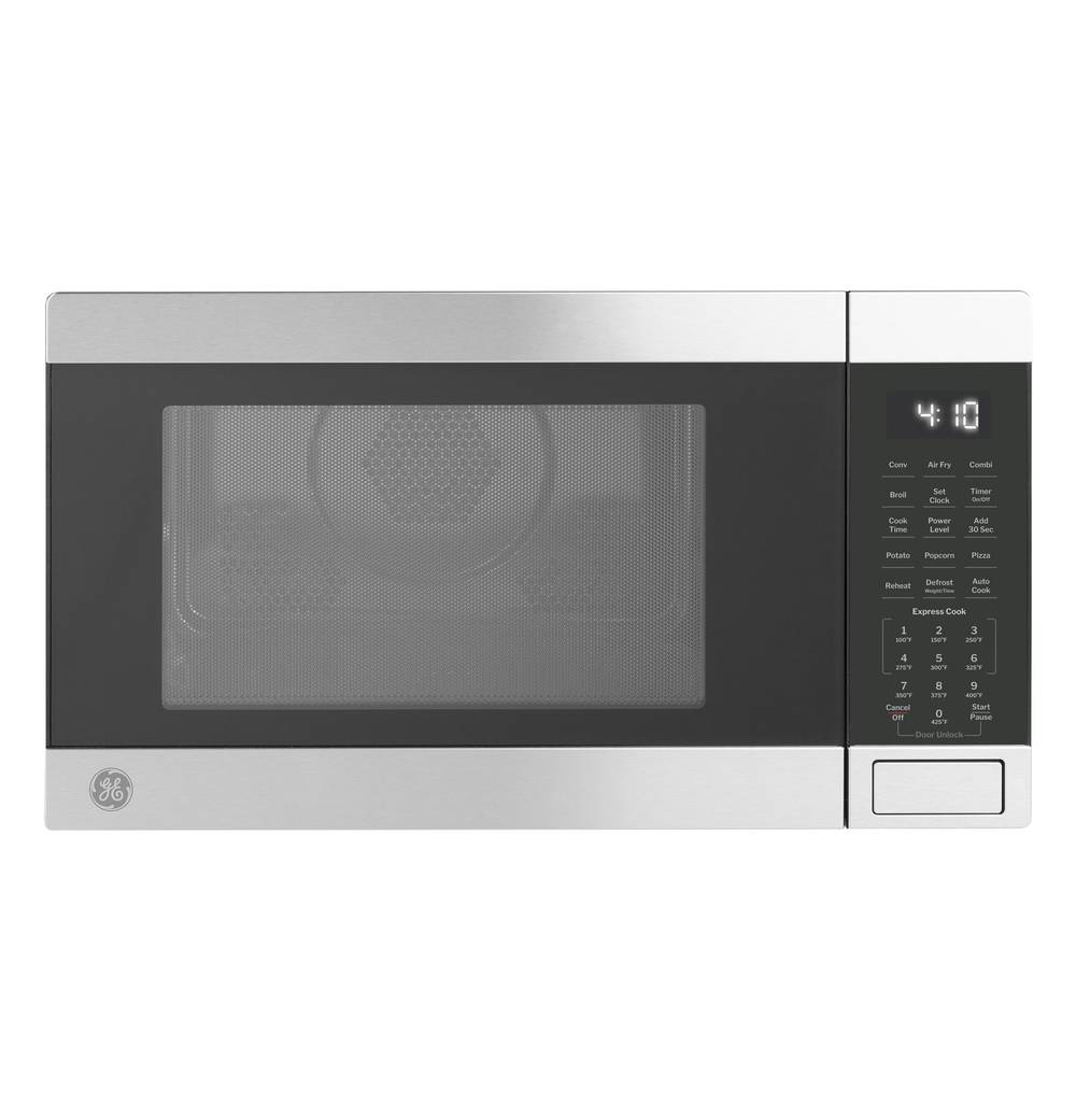 GE 1-cu ft Small 1050-Watt Air Fry Countertop Convection Microwave (Stainless Steel) | GCST10A1WSS