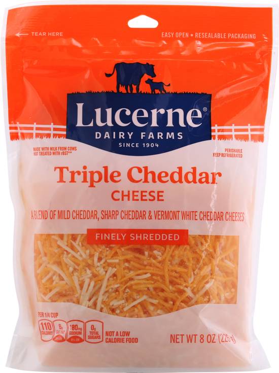 Lucerne Finely Shredded Triple Cheddar Cheese (8 oz)