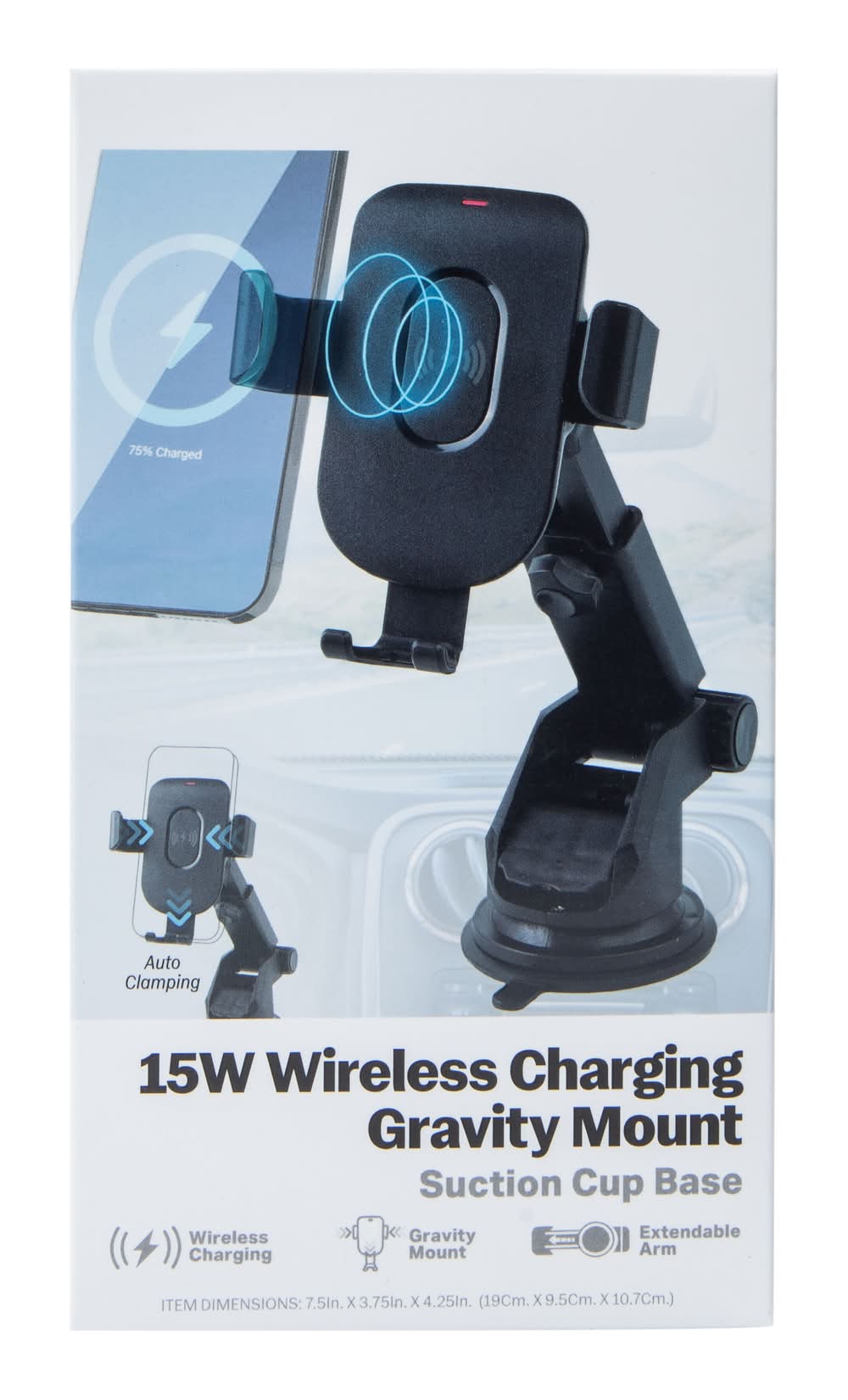 15W Wireless Charging Gravity Mount Black