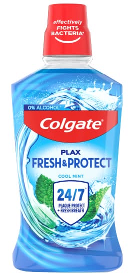 Colgate Cool Mint, Plax Cool Mint Mouthwash Alcohol Free (500ml)