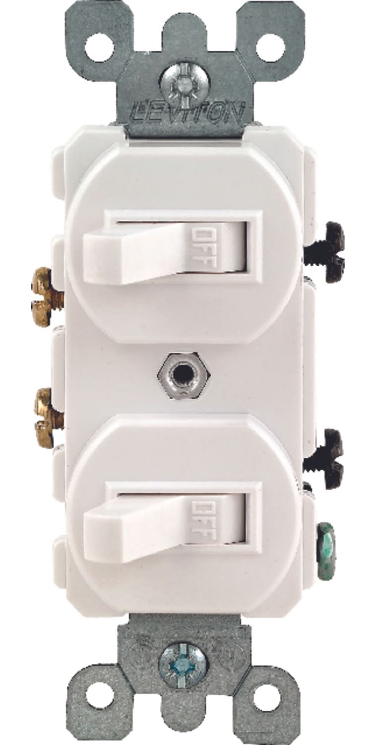 Leviton 15 Amps Single Pole Toggle Switch White 1 Pk