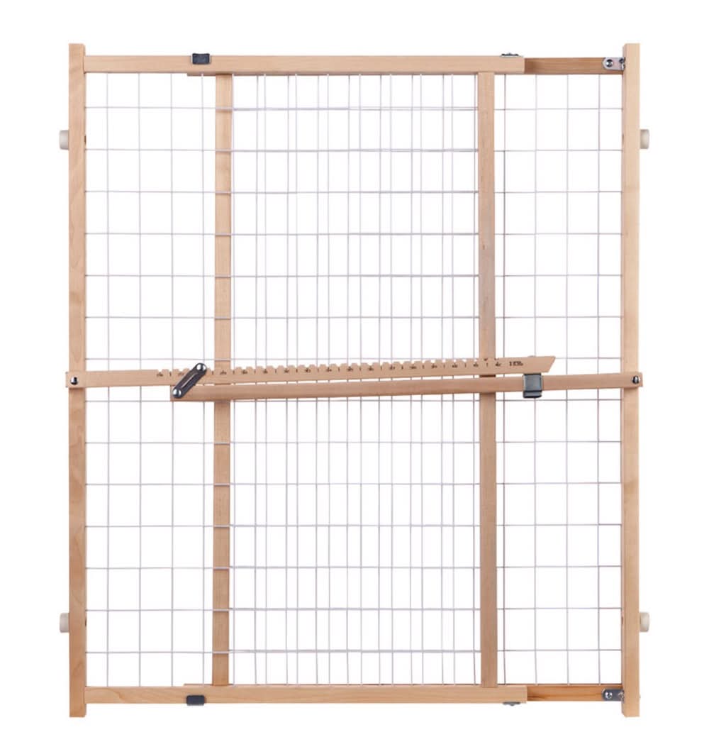 North States Gray 32 In. H X 29-1/2-50 In. W Wood Wire Mesh Gate