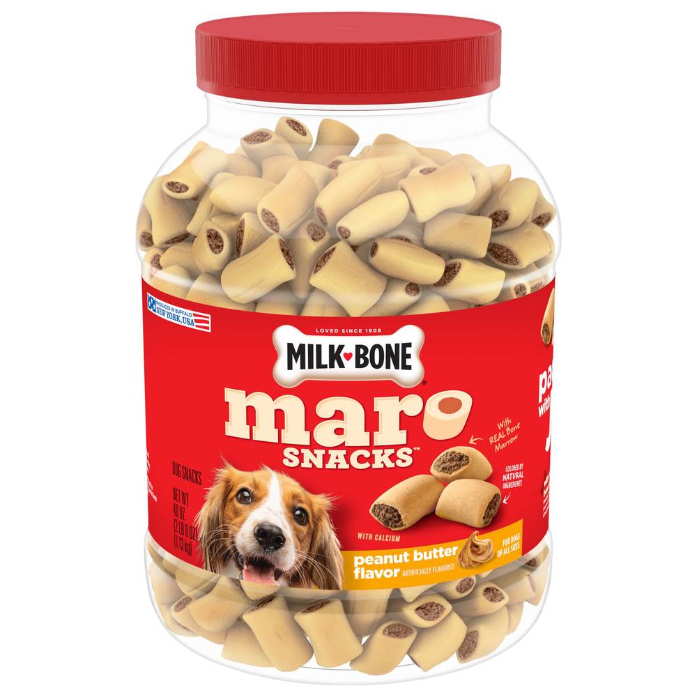 Milk-Bone Marosnacks Bone Marrow Dog Treats, Peanut Butter (40 oz)