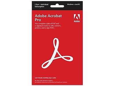 Adobe Acrobat Pro Windows and Mac Software Download Card