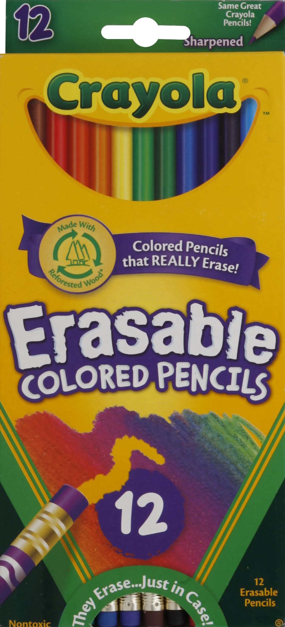 Crayola Erasable Colored Pencils, Assorted (6.54 oz, 12 ct)