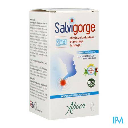 Aboca Salvigorge 2act Spray Gorge Sans Alcool 30ml Phytothérapie - identique - Vos références santé à petit prix
