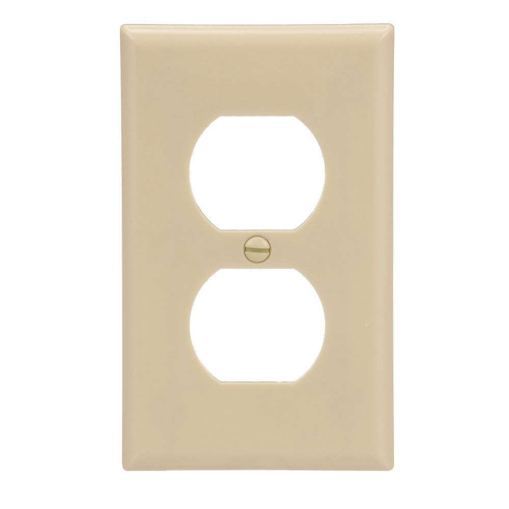 Eaton 1-Gang Standard Size Ivory Thermoplastic Indoor Duplex Wall Plate (10-Pack) | 2132V-10-LW