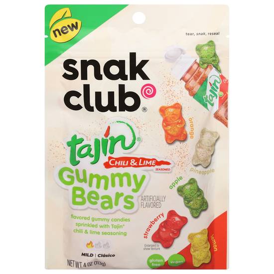 Snak Club Mild Tajin Seasoned Assorted Gummy Bears (chili-lime)
