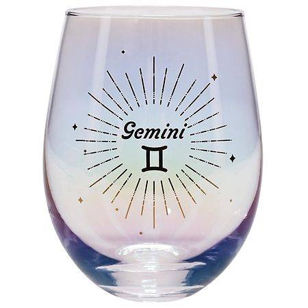 Festive Voice Gemini Zodiac Wine Glass