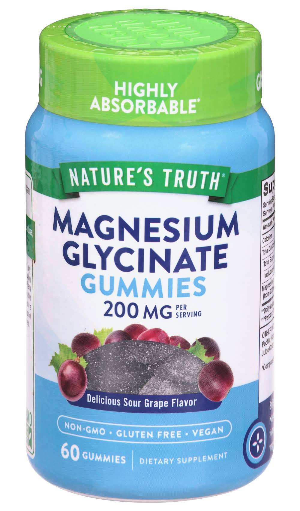 Nature's Truth Magnesium Glycinate Gummies, Natural Sour Grape (60 ct)