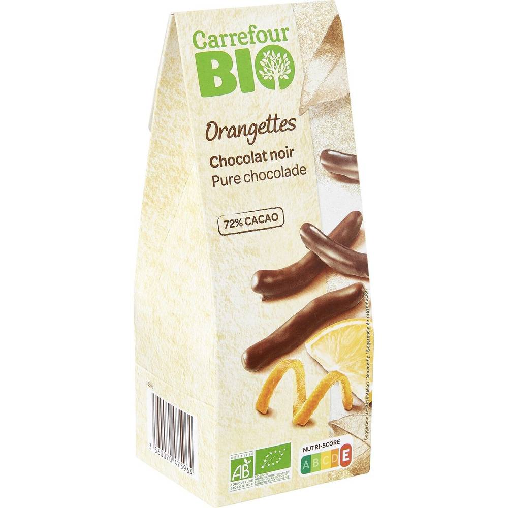 Bouchées de chocolats noir orangettes  Bio CARREFOUR BIO - la boite de 150g