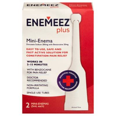 Enemeez Plus 283mg Docusate Sodium and 20mg Benzocaine Mini Enema (2 ct)