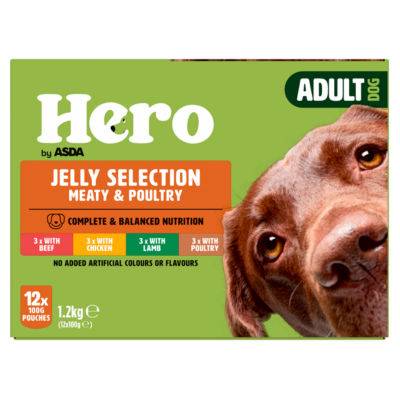 ASDA Hero Jelly Selection Meaty and Poultry Dog Food (12 pack)