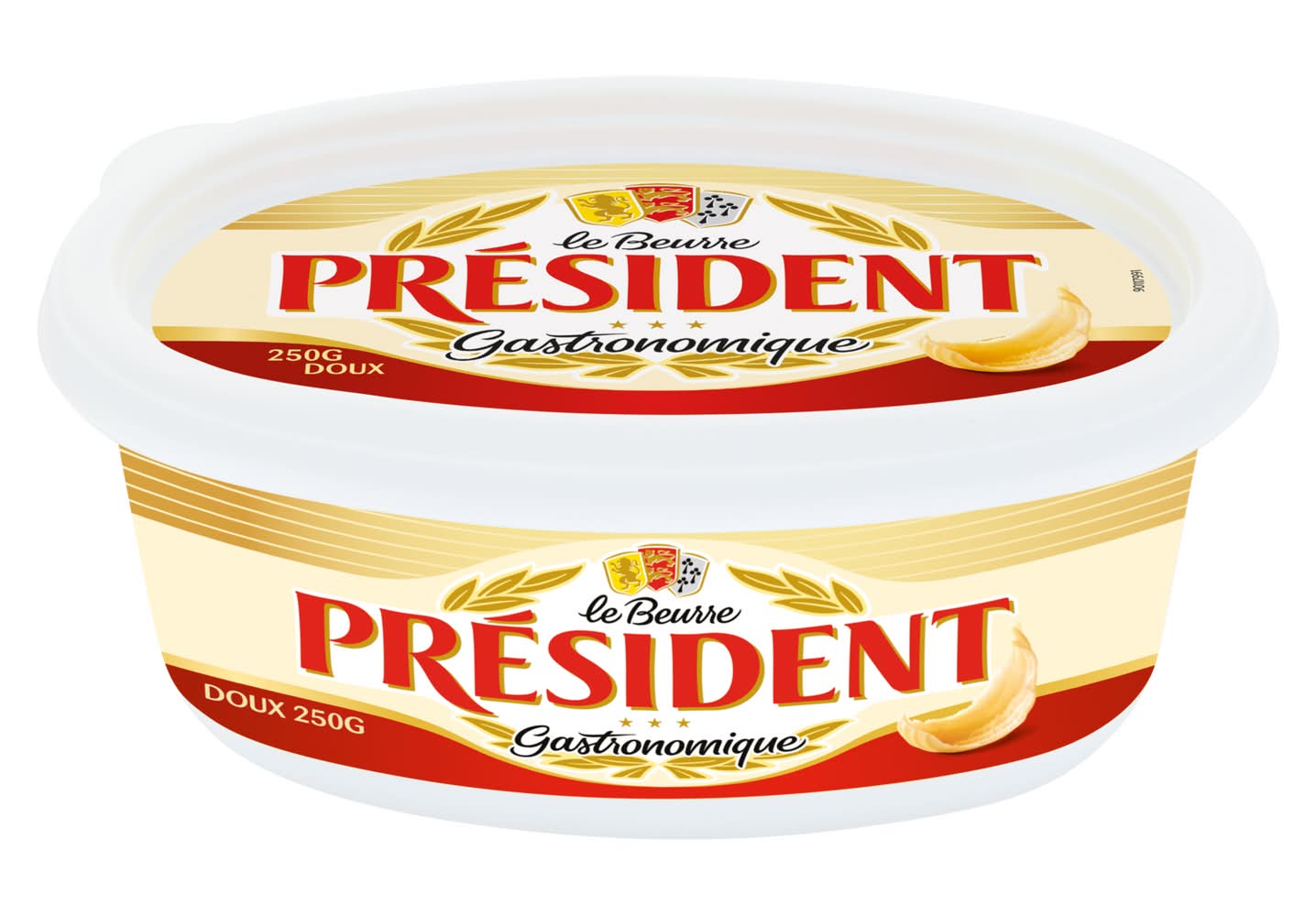 Président - Beurre gastronomique doux 82% m.g (250g)