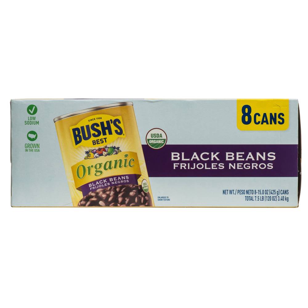 Bush's Organic Black Beans, 15 oz, 8-count