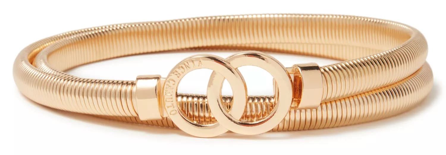 Vince Camuto Double Ring Cobra Women's Belt (Gold M/L)