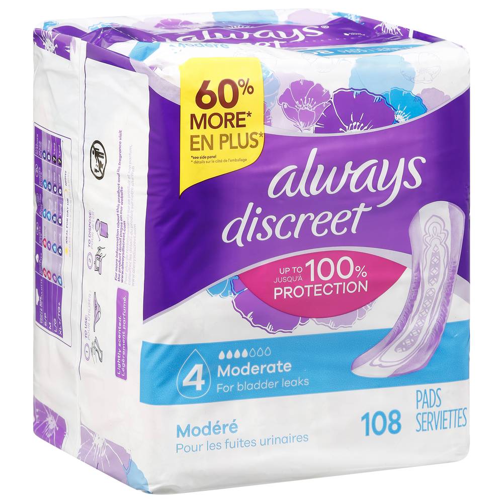 Always Discreet Moderate Absorbency Regular Pads