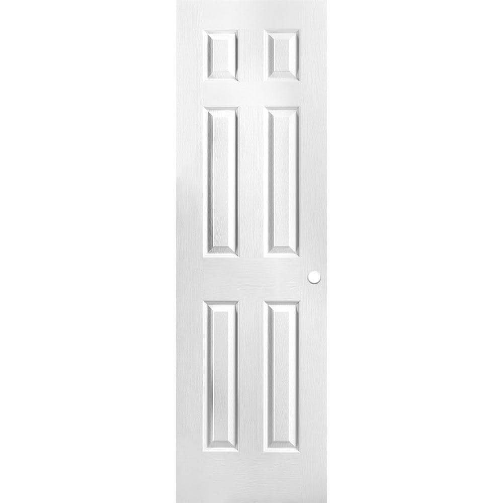 Masonite 24 In. X 80 In. 6 Panel Primed Textured Hollow Core Composite Interior Door Slab With Bore