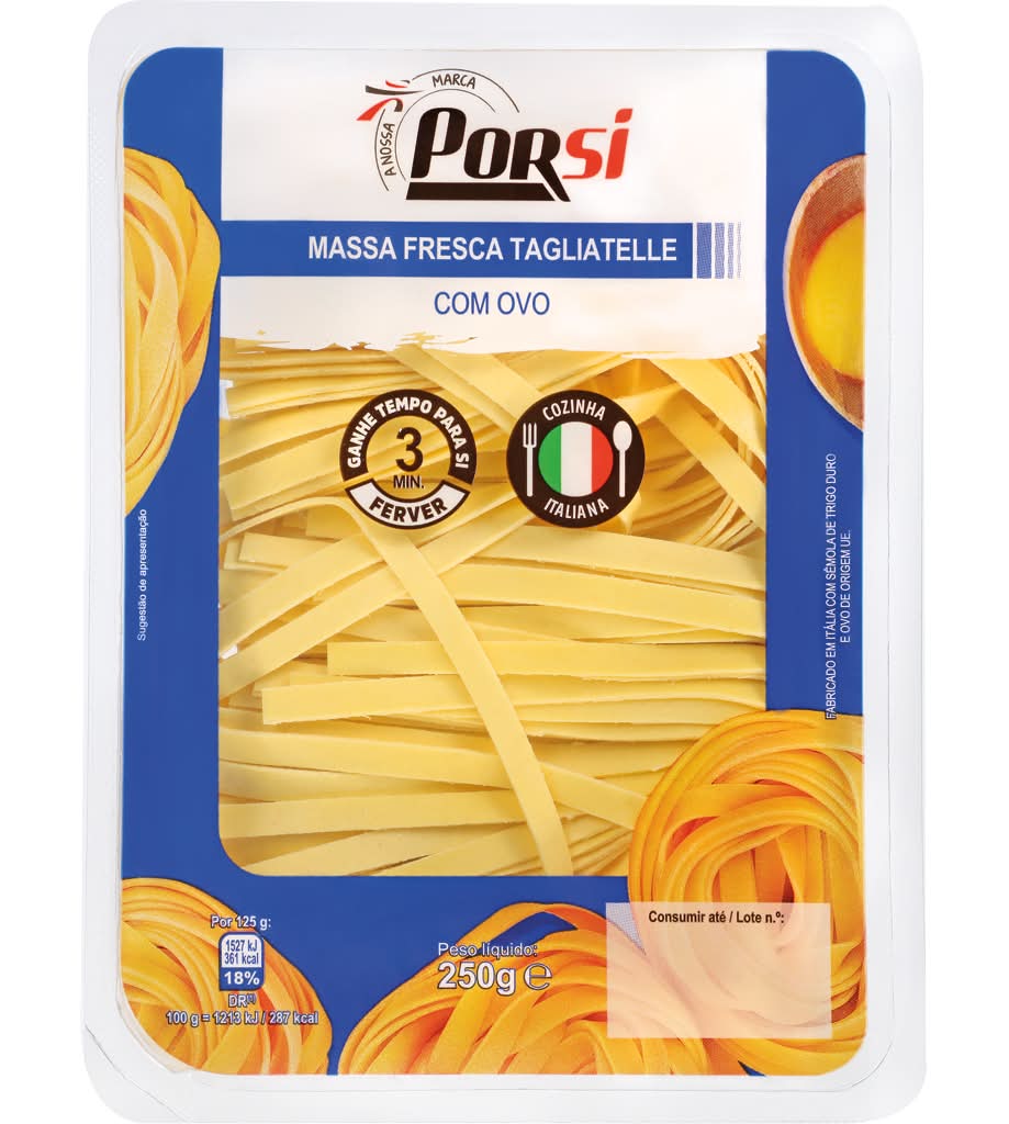 PorSi - Massa Fresca Tagliatelle, embalagem de 250g