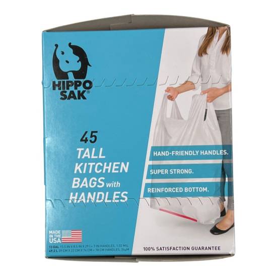 Hippo Sak 13 Gallon Tall Kitchen Bags With Handles (45 ct)