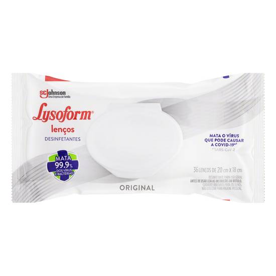 Lysoform lenços desinfetante original para uso geral (36 lenços)