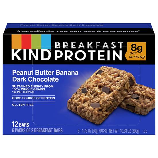 Kind Peanut Butter Banana Dark Chocolate Breakfast Protein Bars (6 ct)