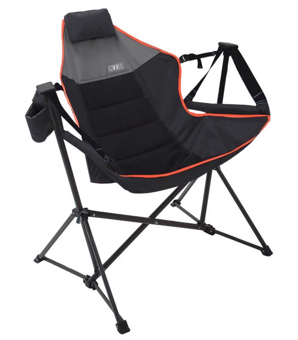 Rio Brands Black Suspension Folding Lounger