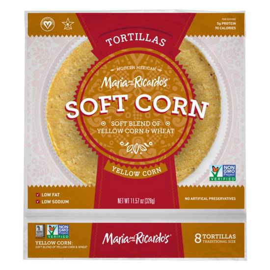Order Maria & Ricardo's Soft Yellow Corn Tortillas 6in, Frozen food online from Everyday Needs By Gopuff store, Fairfield on bringmethat.com