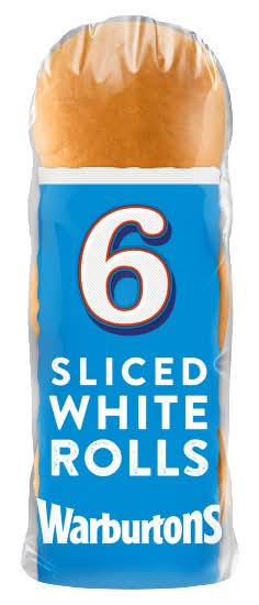 Warburtons Soft & Sliced White Rolls (6 pack)