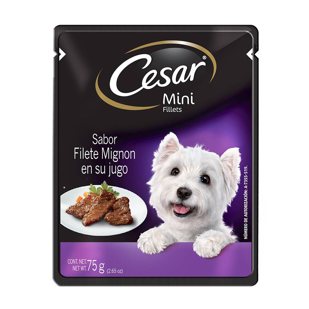 Cesar alimento húmedo adulto raza pequeña filete mignon (sobre 75 g)