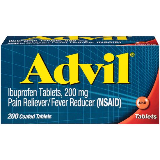 Advil 200mg Pain Reliever Fever Reducer Coated Tablets (200 ct)