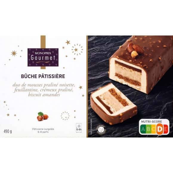 Monoprix Gourmet - Buche pâtissière duo de mousse praliné (490g)