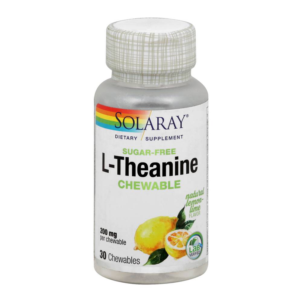 Solaray L-Theanine 200 mg Dietary Supplement, Lemon Lime (0.8 oz, 30 ct)